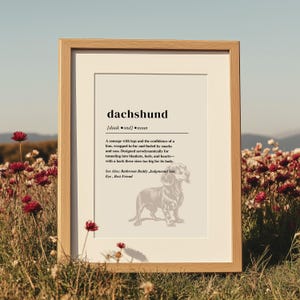 Dachshund Definition Print – Wiener Dog Wall Art – Dog Lover Gift – Minimalist Pet Print – Modern or Farmhouse Decor