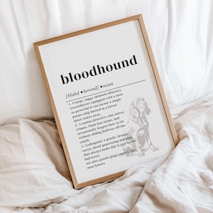 The Bloodhound: A Definition of Devotion| Bloodhound Dictionary Art Print | Dog Lover Gift | Vintage-Style Wall Decor