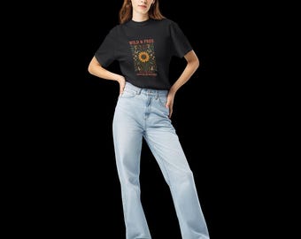 Wild & Free T-shirt – Rooted in Nature, heavy dyed, unisex