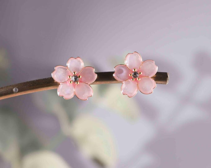 Handmade Sakura Earrings,Cherry Blossom Earrings,Kawaii Earrings,Floral Earrings,Japanese Spring Floral Jewelry Gift