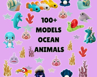 100+ Flexi ocean animals 3D Models Mega Bundle | Ultimate STL Collection for 3D Printing Only Figure STL flexi models bundle
