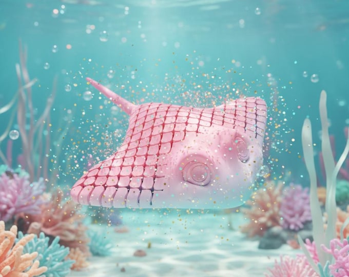 Flexible Articulated Fish Cartoon 3D Model STL File – Cute Printable Ocean Animal, Kawaii Fish Toy for Kids STL File Only Figure STL