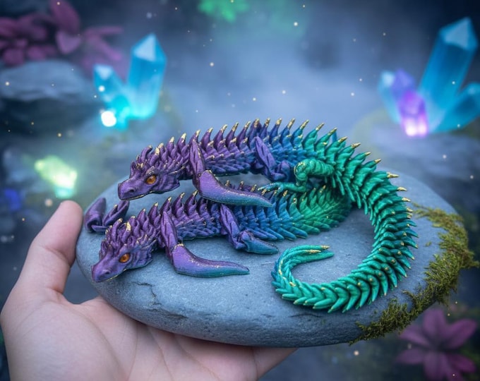Flexible Articulated Sea Dragon 3D Model STL File – Mythical Sea Monster, Fantasy Fidget Toy, Digital Download STL File Only Figure STL