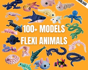 100+ Flexi & Articulated 3D Models Mega Bundle | Ultimate STL Collection for 3D Printing Only Figure STL flexi models bundle for 3d lovers
