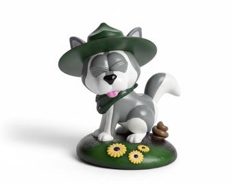 Husky Dog STL 3D Printable Model: Realistic Canine Figurine (Digital Download)