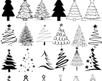 Christmas Tree SVG Bundle,Christmas Tree Clipart,Tree Png,Christmas Tree Silhouette, Png, Instant Download