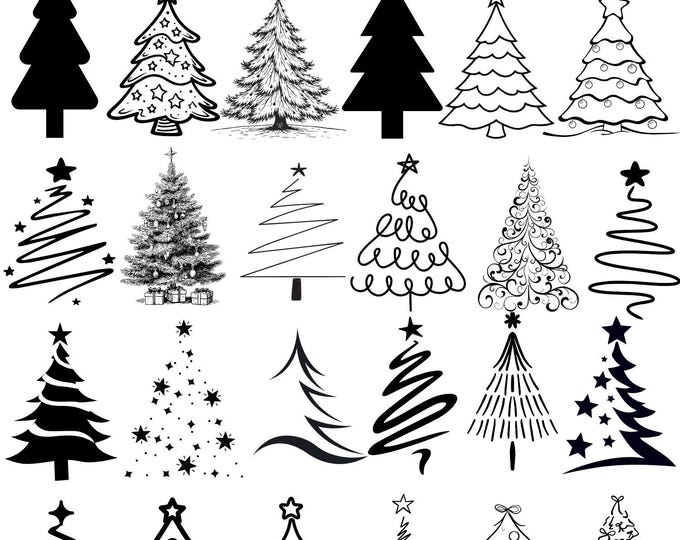 Christmas Tree SVG Bundle,Christmas Tree Clipart,Tree Png,Christmas Tree Silhouette, Png, Instant Download