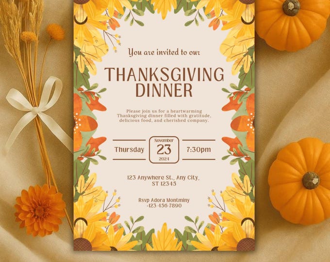 Thanksgiving Dinner Invitation Editable Template Let's Give Thanks Invitation Printable Thanksgiving Invitation Pumpkin Friendsgiving Invite