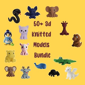 Valentine's knitted 3d stl bundle PLR product Sitting Digital Model File for 3D Printing Print in Place Fidget PLR