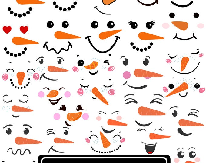Snowman Faces Svg Snowman Svg Snowman Clipart Christmas Svg Snowman Cut File Snowman Cricut Christmas Cut File Cricut Printable Snowman PNG.