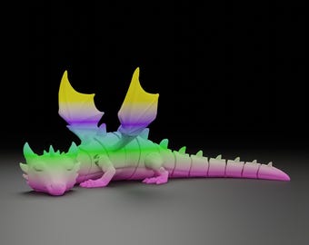 Articulated Flexi Dragon STL | Poseable 3D Printed Toy | Fantasy Tabletop Decor, Digital Download Collectible  STL File Only Figure STL