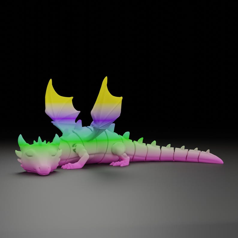 Articulated Flexi Dragon STL | Poseable 3D Printed Toy | Fantasy ...