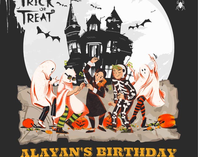 Editable Halloween Party Invitation, Spooky Pumpkin Theme,  Instant Download, Canva Template, Trick and Treat, Boy Birthday party Invite