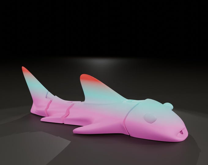 Flexible Articulated Whale Shark  Cartoon 3D Model STL File – Cute Printable Ocean Animal, Kawaii Fish Toy for Kids STL File Only Figure STL