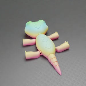 Flexible Articulated Lizard Cartoon 3D Model STL File – Cute Printable Reptile Animal, printable Toy for Kid