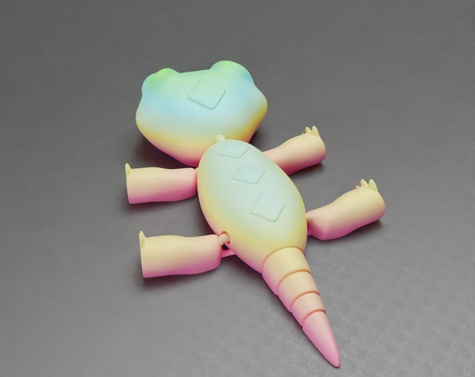 Flexible Articulated Lizard Cartoon 3D Model STL File – Cute Printable Reptile Animal, Lizard file for 3D printable Toy for Kids STL File