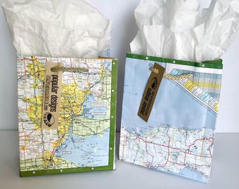 2 Michigan Map gift bags