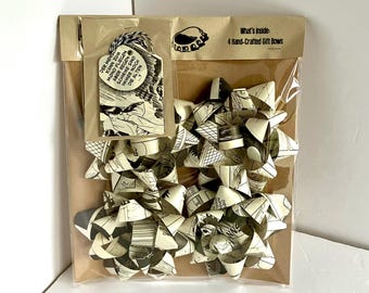 Paquete de 4 lazos de regalo de cómic con etiquetas de regalo