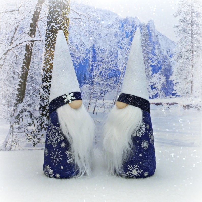 Blue White /& Silver Christmas Gnome Winter Gnome Tomte Nisse