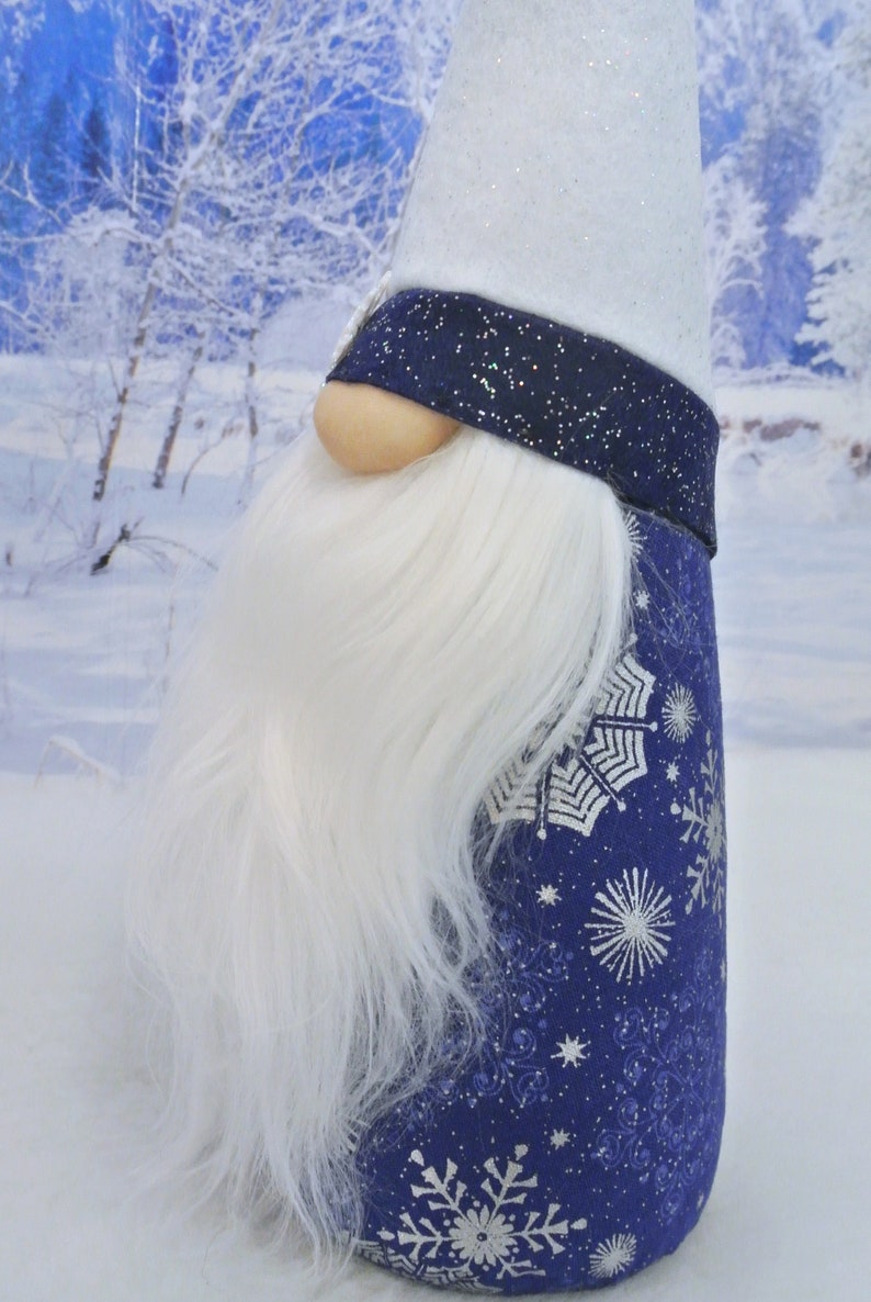 Blue White /& Silver Christmas Gnome Winter Gnome Tomte Nisse