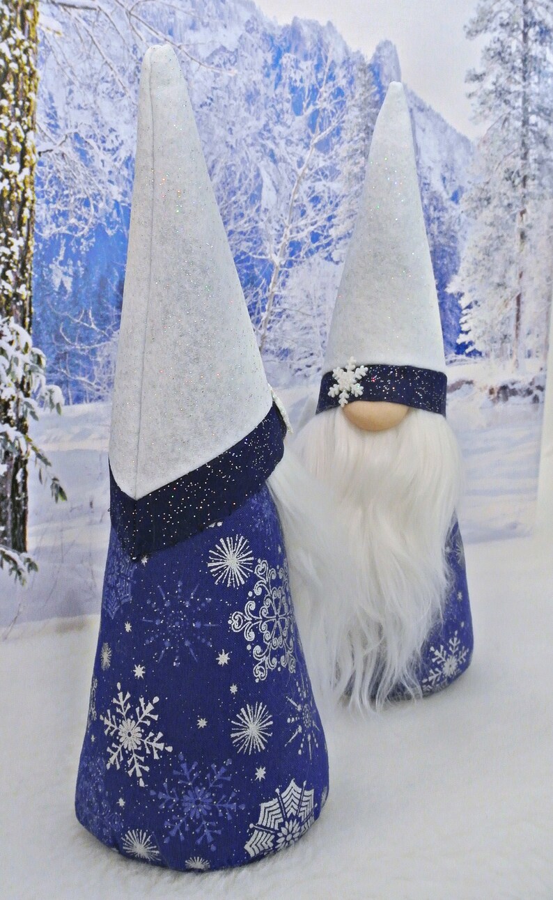 Blue White /& Silver Christmas Gnome Winter Gnome Tomte Nisse