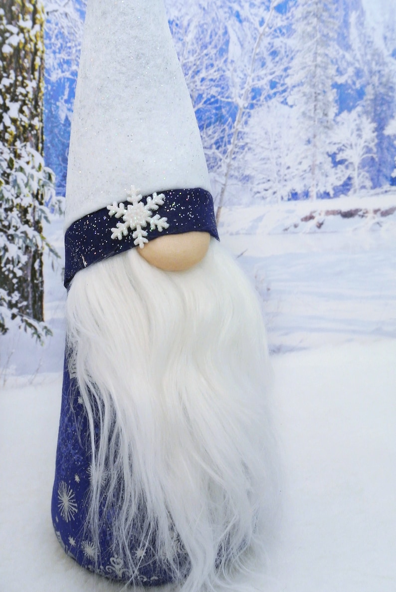 Blue White /& Silver Christmas Gnome Winter Gnome Tomte Nisse