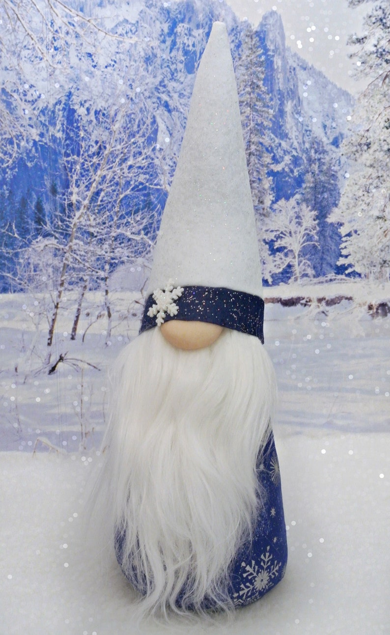 Blue White /& Silver Christmas Gnome Winter Gnome Tomte Nisse