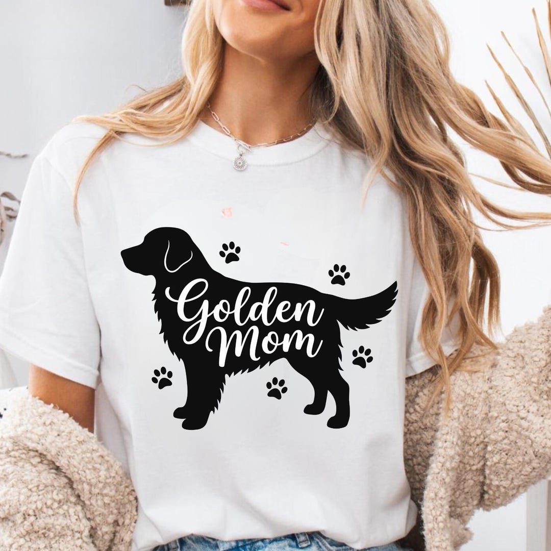 Golden Mom Shirt, Golden Retriever Dog Mom Tee, Cute Pet Lover Graphic ...