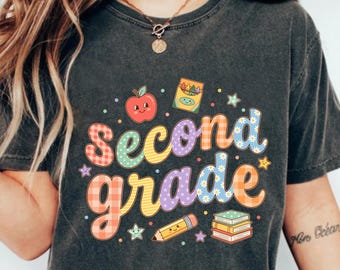 Hallo 2e leerjaar png, schattig terug naar school shirtontwerp, tweede leerjaar leraar sublimatie downloaden