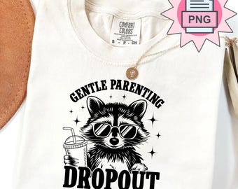 Zacht ouderschap Drop-out wasbeer PNG: grappig moederontwerp (digitale download)