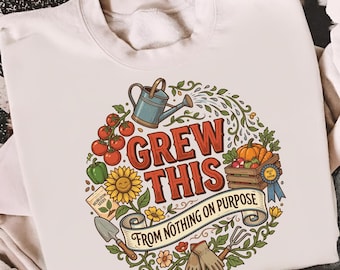 Dit met opzet uit niets gegroeid png, retro tuin digitale download, grappig tuinmancadeau, moestuin-T-shirt, tuinliefhebber print