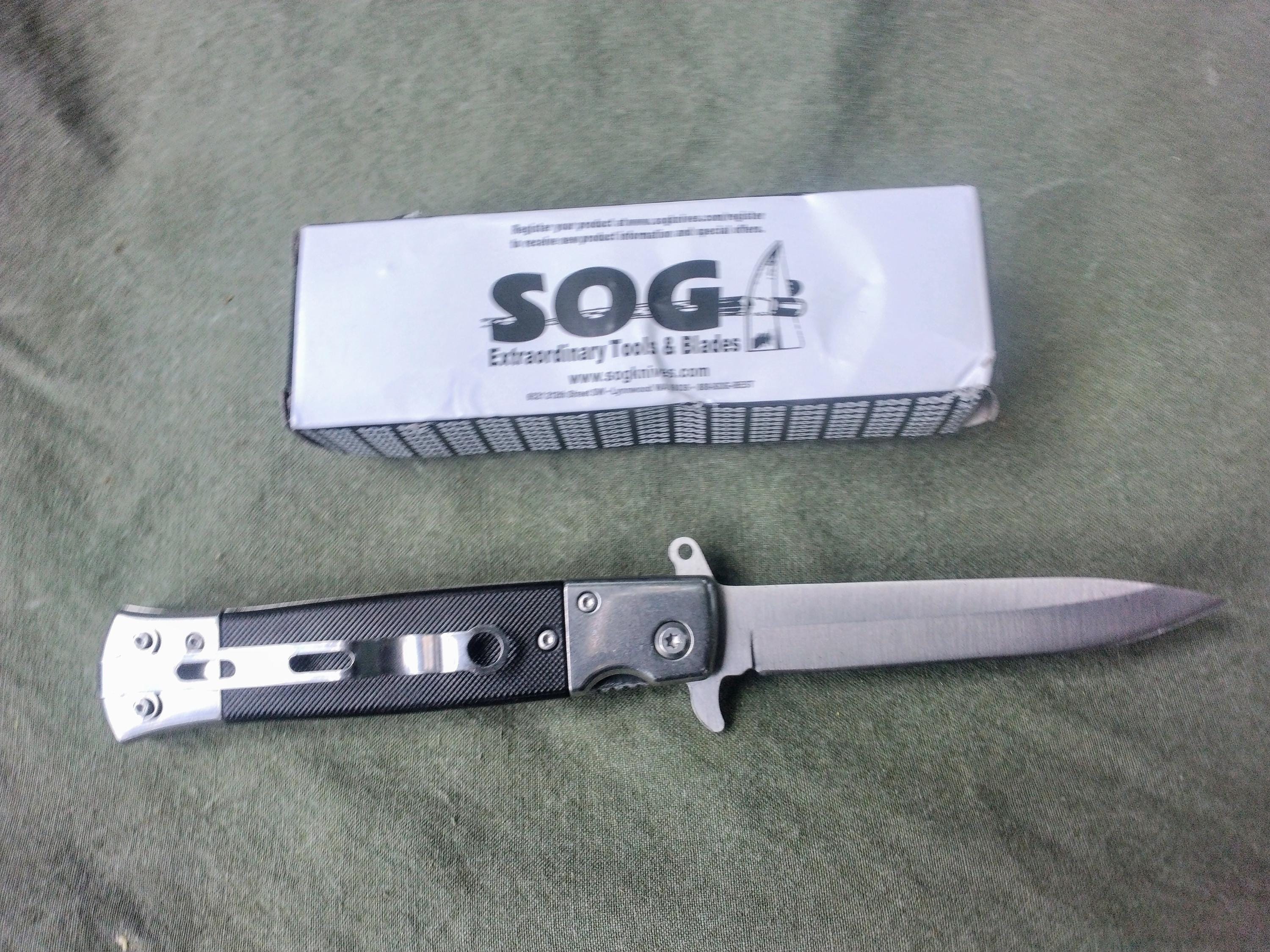 SOG Flash Tanto Folding Knife Lock Blade Chrome Finish - Etsy