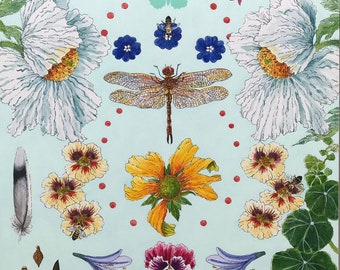 Fine Art Print “Feather Dragonfly Poppy”