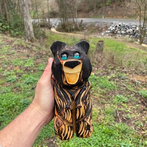 Handmade Wooden Bear Chainsaw Carving