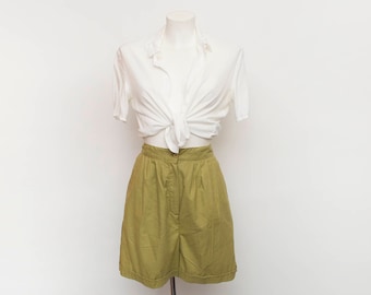 Vintage Bermuda Shorts high waist cotton Dead stock 90s