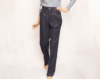 vintage Trousers corduroy blue and white speckles cotton