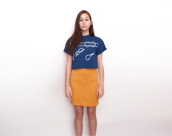 NOS Vintage mustard tube Skirt size S