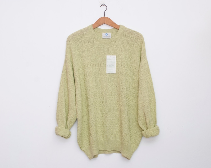 oversized sweater 90s NOS vintage lime green oversized sweater