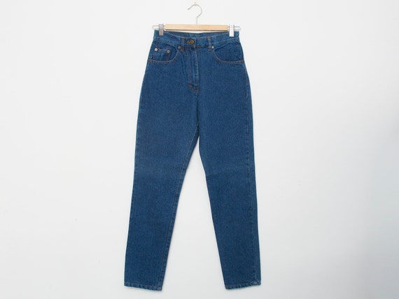 NOS Vintage 90 blue jeans high waist jeans - image 4