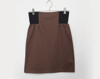 high waist brown tube Skirt NOS Vintage size M