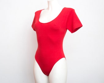 NOS vintage 90s red bodysuit top size  S