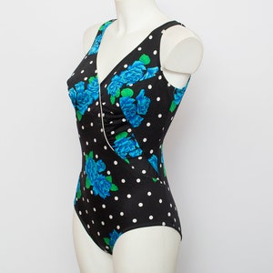 Vintage swimsuit black white polka dots deadstock pinup