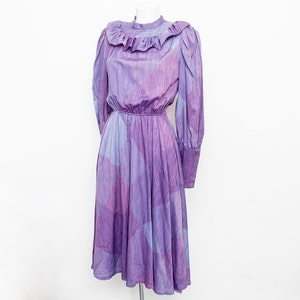 Plaid dress NOS vintage purple blue