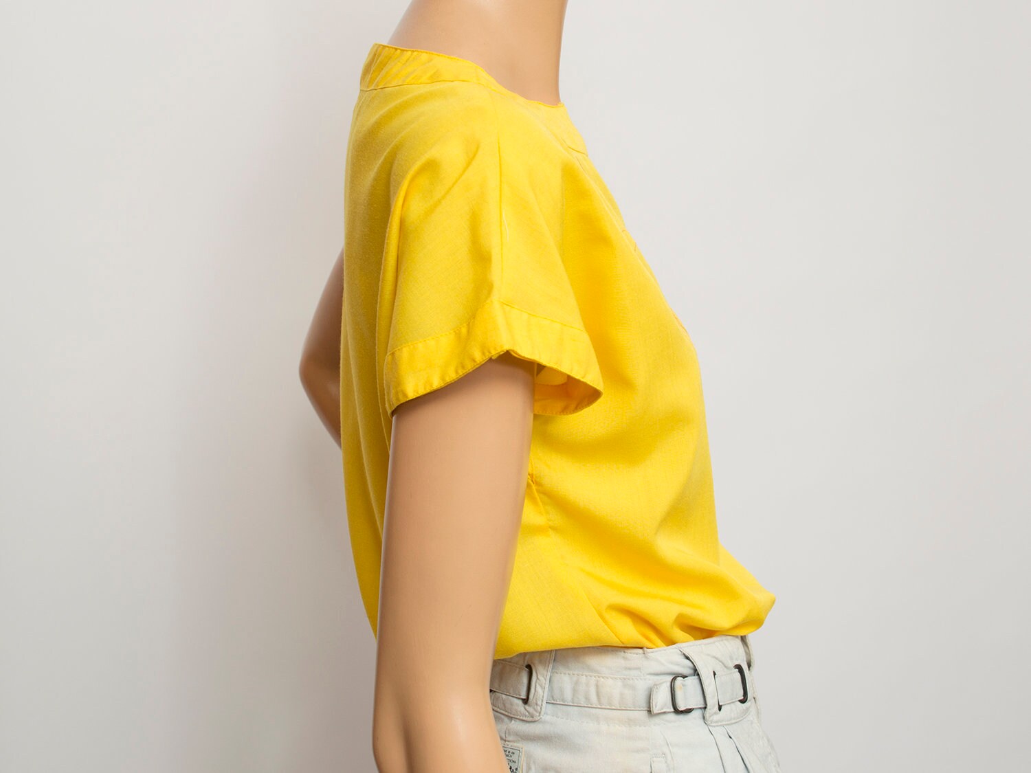 NOS vintage 80s shirt blouse yellow box top