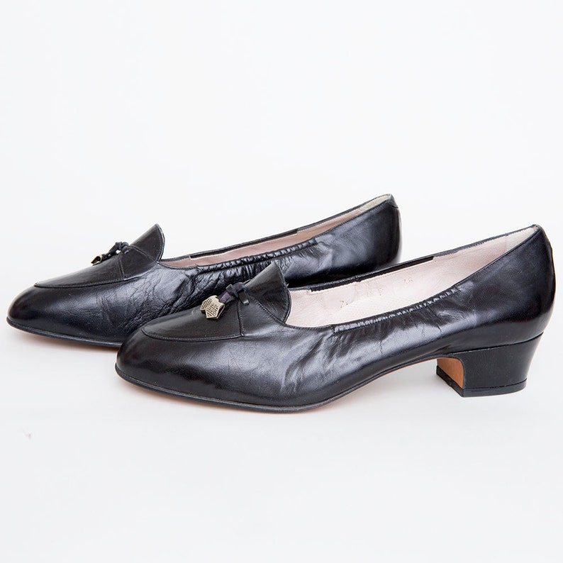 Size 8 NOS Vintage Black Loafer Skimmers Low Heels Shoes - Etsy