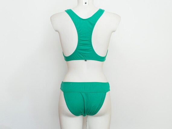 90s bikini  ribbed cotton NOS Vintage green deads… - image 3