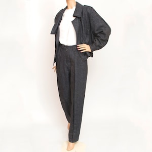 Vintage Wool suit 80s jacket and trousers set