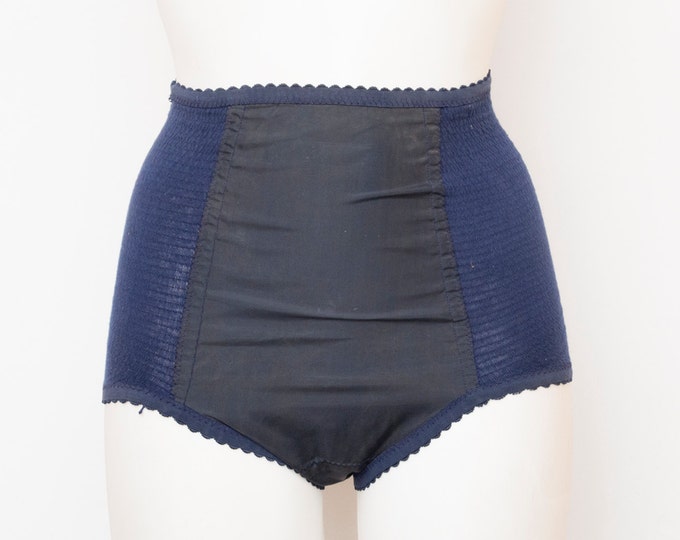 Navy blue high waist panties bombshell dead stock Vintage