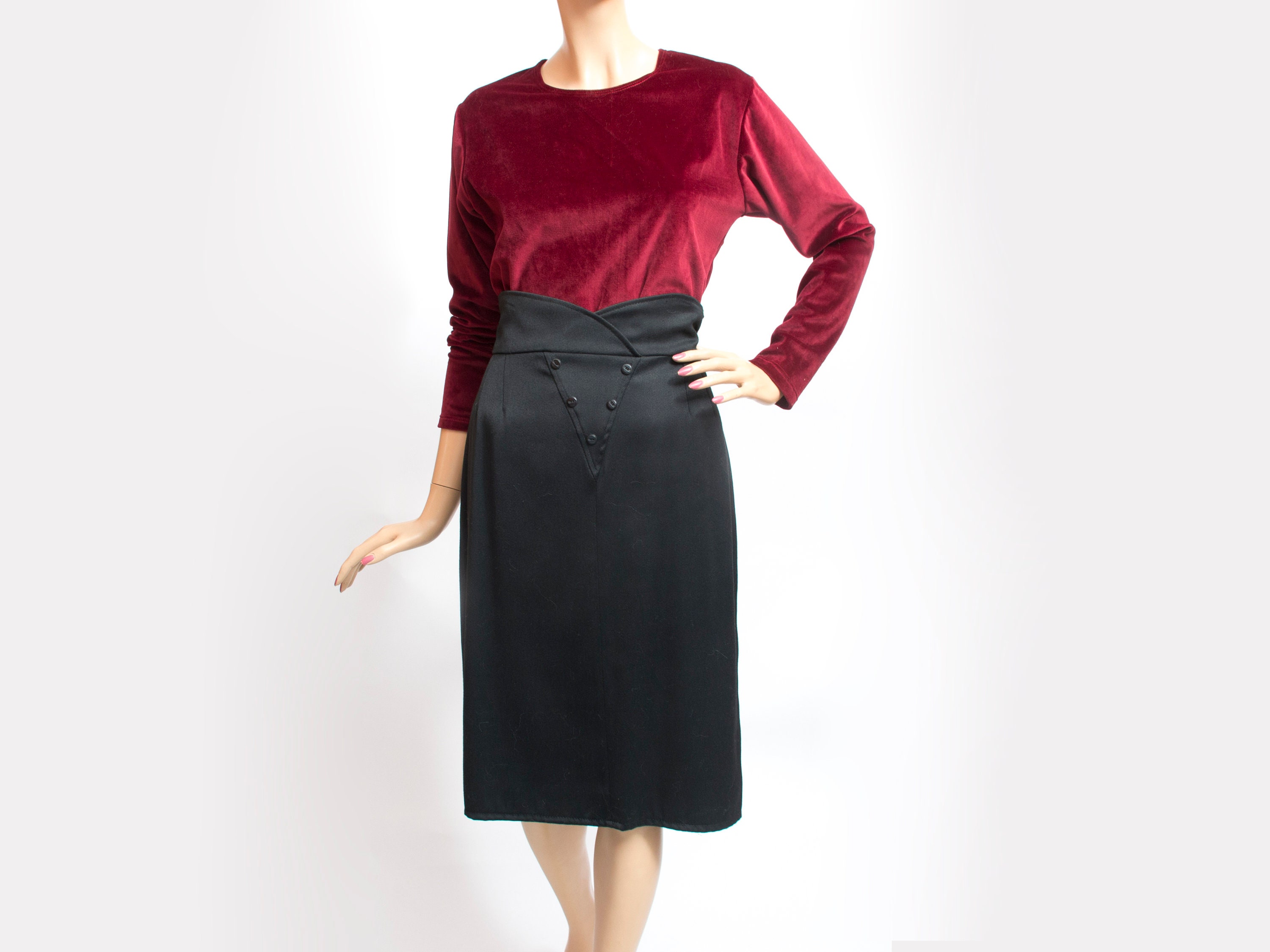 mid length skirts 80s