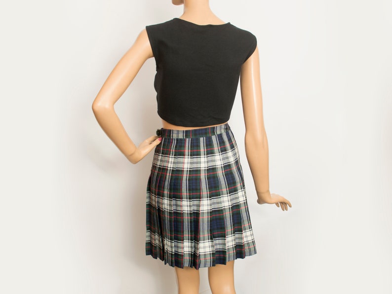 NOS Vintage Pleated Plaid Mini Skirt Size S - Etsy